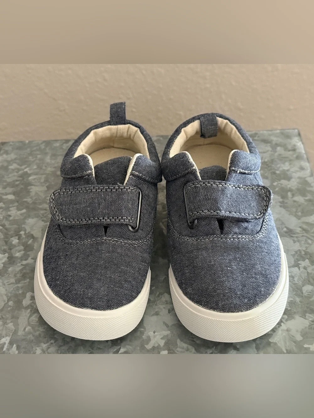 The Gap Kids Casual Sneakers Denim Blue - Velcro Closure, Chambray, Size 9